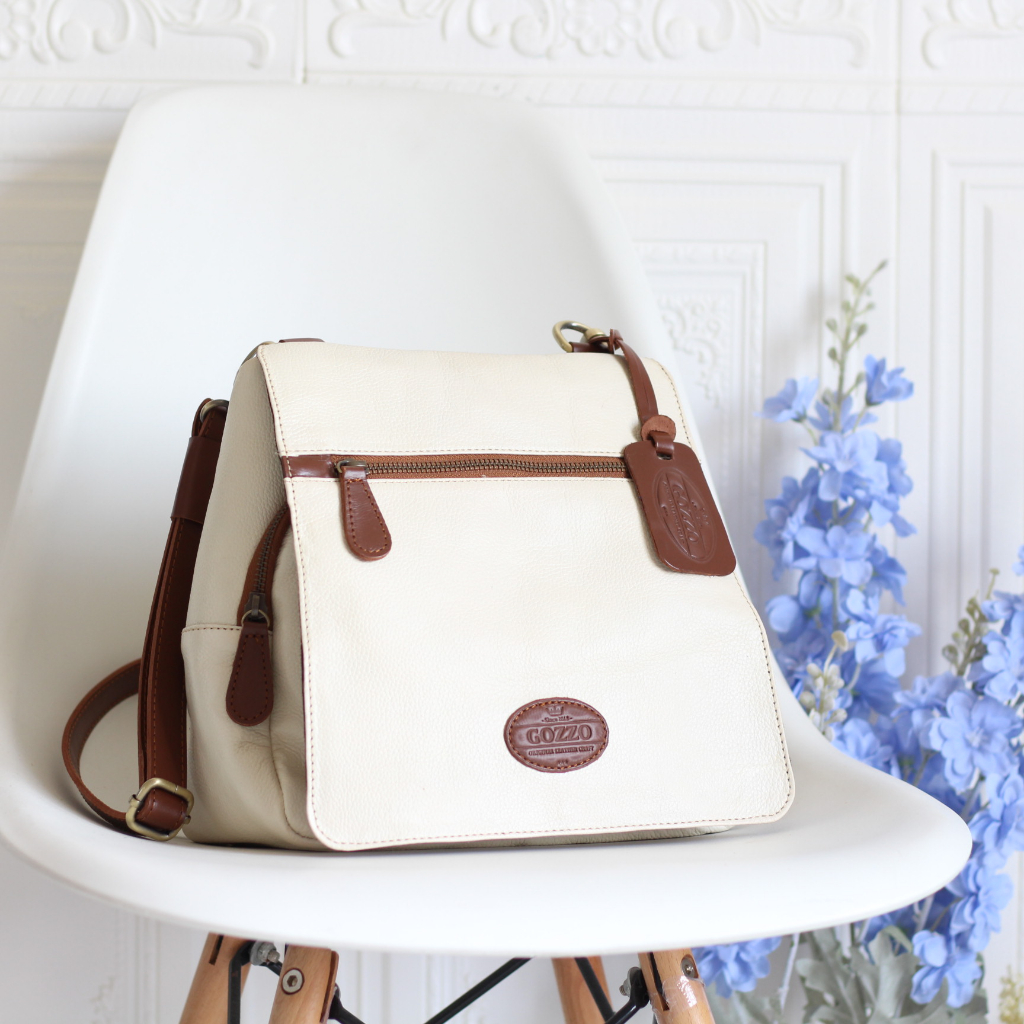 TAS PUNGUNG / TAS RANSEL DAN SLEMPANG WANITA BAHAN KULIT SAPI ASLI NAGITA FREE GRAFIR NAMA