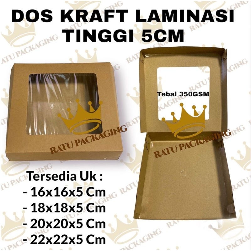 RATU | Dos KRAFT WINDOW LAMINASI TINGGI 5 CM TEBAL Kardus Kotak Souvenir Box Hampers