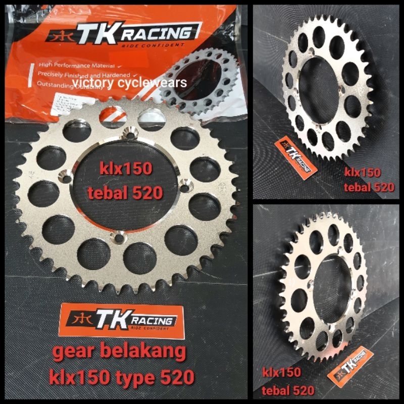 GIR GEAR BELAKANG TK KLX150 TYPE 520-45, 46, 47, 48, 49, 50.TK RACING