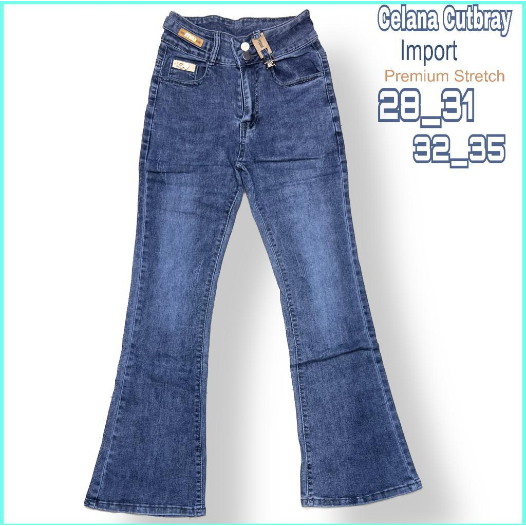 Jlou Jeans - Celana Cutbray HW / Highwaist Import Premium