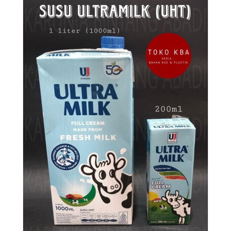 

Susu Ultra Milk Full Cream Fresh UHT ( 200 mL | 1 L )