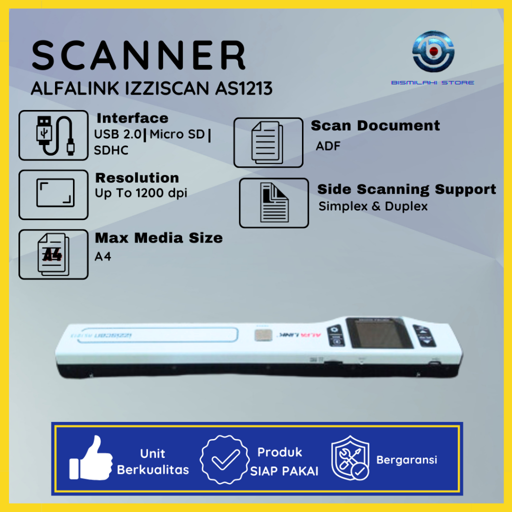 Scanner Portable Alfalink IzziScan AS1213 Bisa Digunakan Tanpa Adaptor