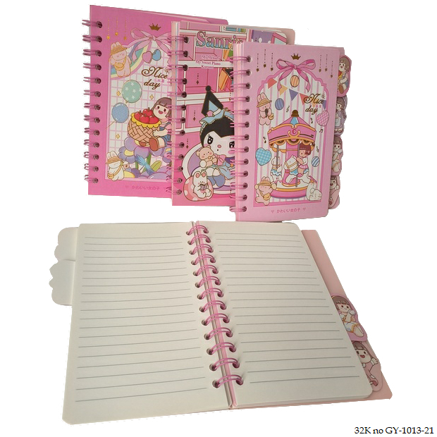 

Buku Tulis Notes Agenda Sekat Pembatas Spiral Diary Karakter Anak