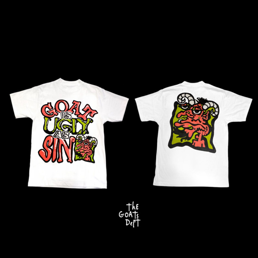 The Goats Dept - ( Limited Edition ) Goat Is Ugly As Sin White Tshirt Boxy Oversized Original / tgd9