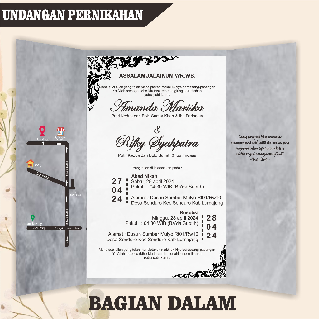 (100 PCS) UNDANGAN ELEGANT TERBARU