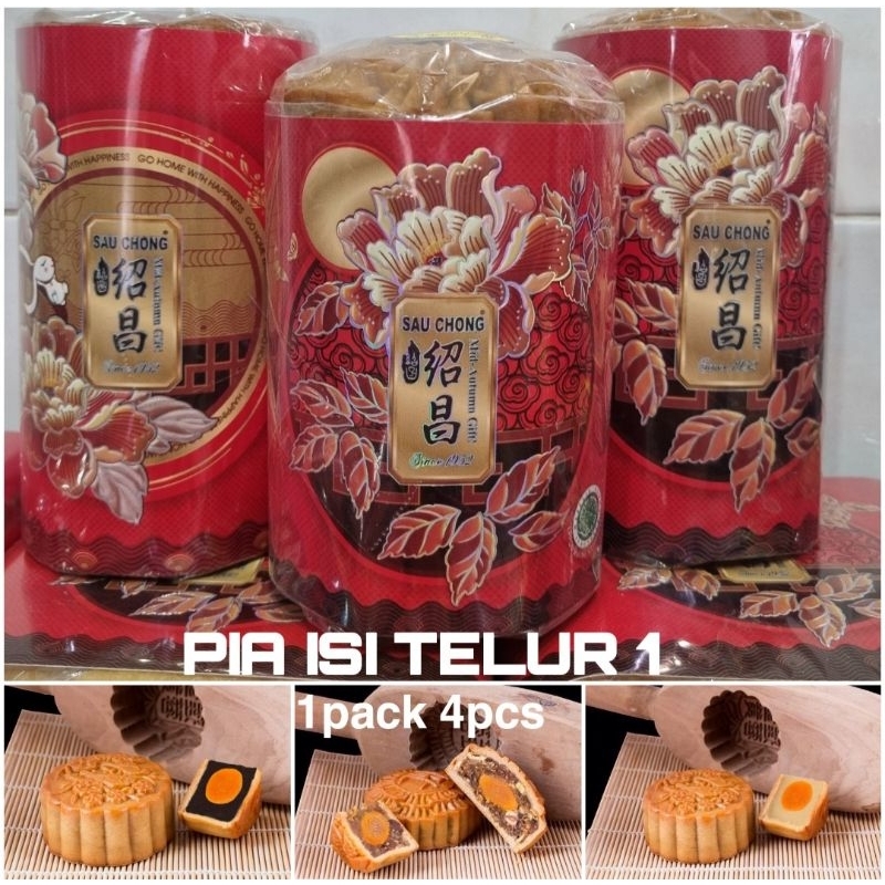 

KUE BULAN MOONCAKE ISI EGG YOLK 4pcs 1pack / KUE BULAN SAU CHONG 1TELUR