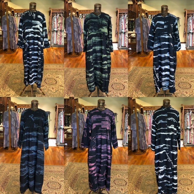 Daster midi dress busui kancing resleting depan dress rumbiana,asyura,viola, liana rayon square bati