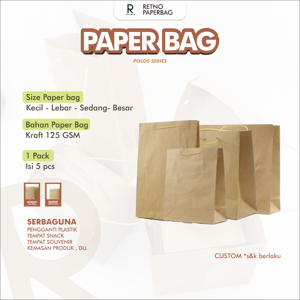 

Paper Bag Polos Aneka Ukuran-Retno Paperbag