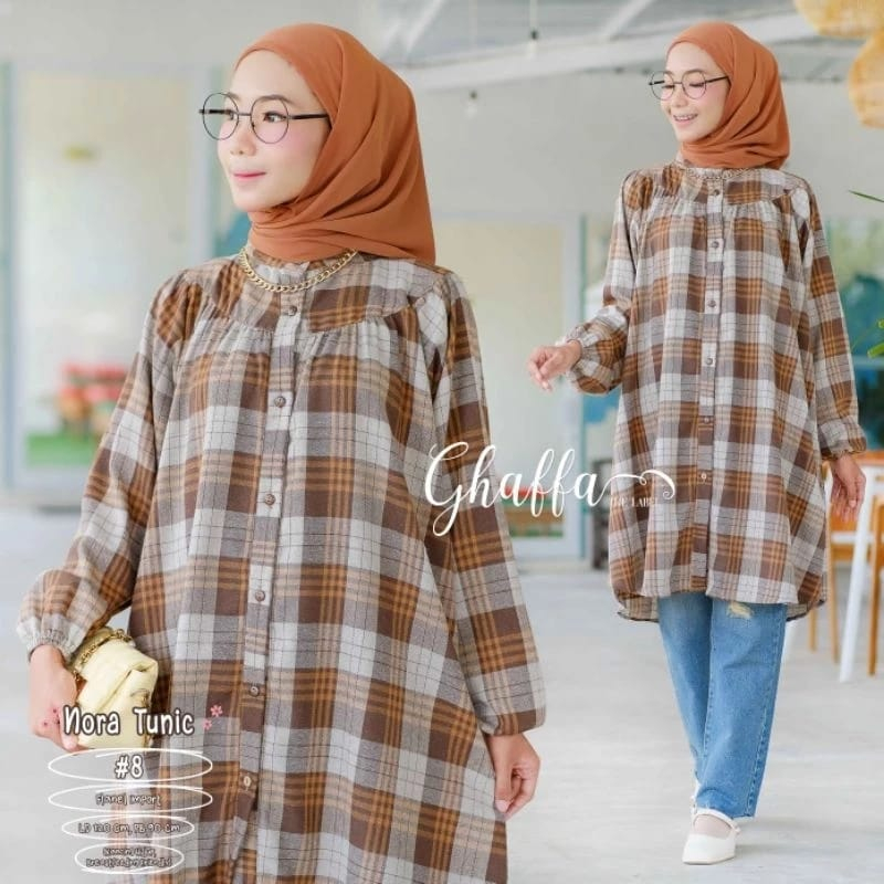 TUNIK FLANEL WANITA KOTAK KOTAK JUMBO TERBARU / PAKAIAN WANITA BAJU ATASAN TUNIK HIJAB VIRAL TERBARU