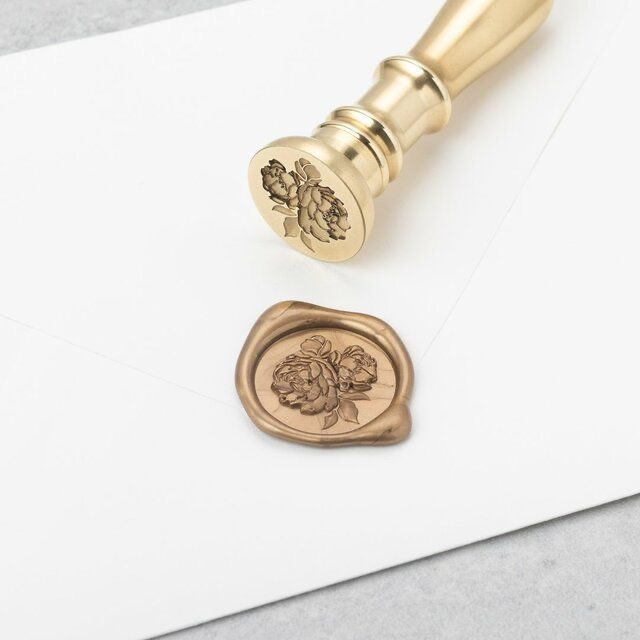 

Ganzania (Gold) - 1 Pieces Wax seal coinbulat sticker instan segel vintage undangan / DIY Hampers / Wax Octagon GUN