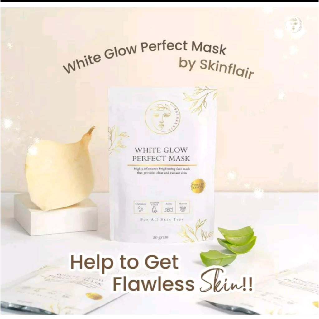 SKINFLAIR WHITE GLOW PERFECT MASK POWDER MASKER WHITENING GLOWING BY SKINFLAIR