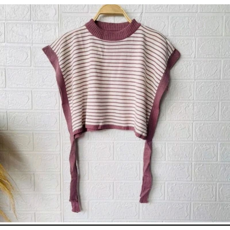 Vest crop tali samping/Atasan rompi crop
