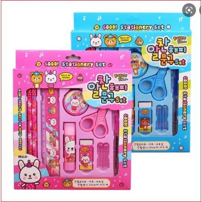 

set alat tulis anak cocok untuk kado korean cute impor 100%