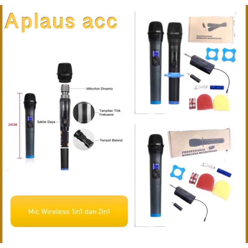 Microphone Wireless Nirkabel 1in1 & 2in1