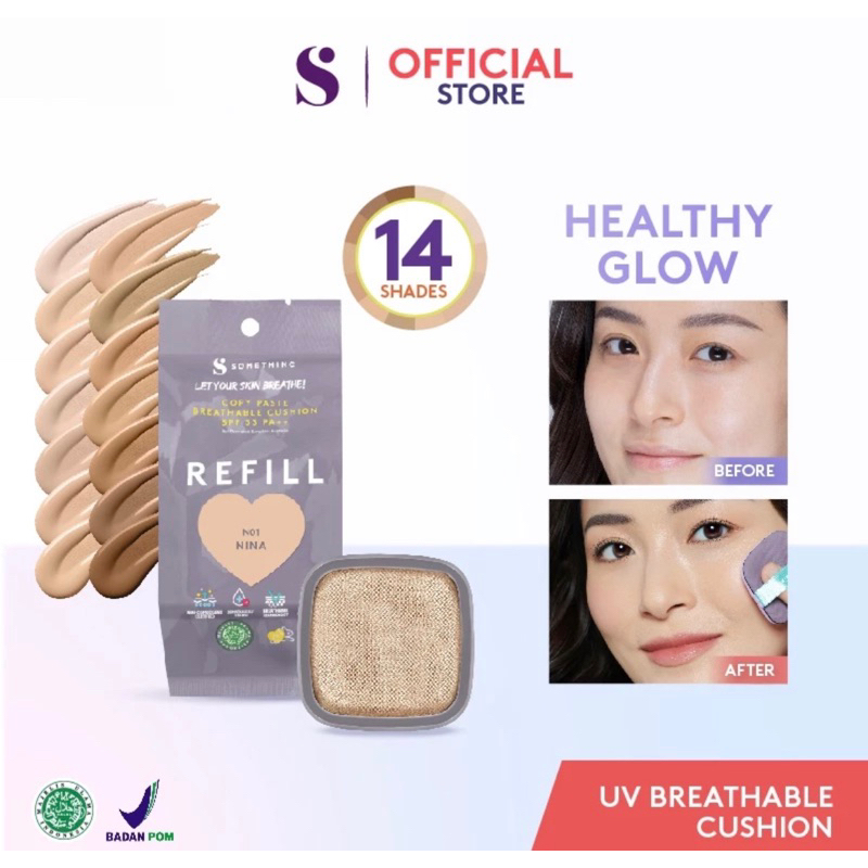 SOMETHINC COPY PASTE BREATHABLE CUSHION SPF 33 PA++ REFILL CUSHION SOMETHING REFIL CUSION BEDAK TAHA