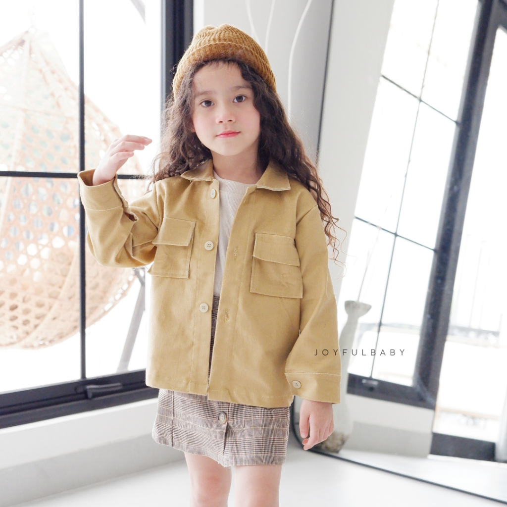 JOYFULBABY Jaket Anak Corduroy Anak Perempuan Laki laki