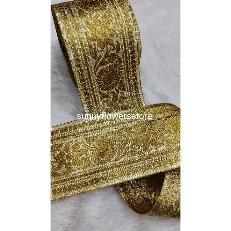 (Meteran )Pita gamis bordir songket lebar 10cm