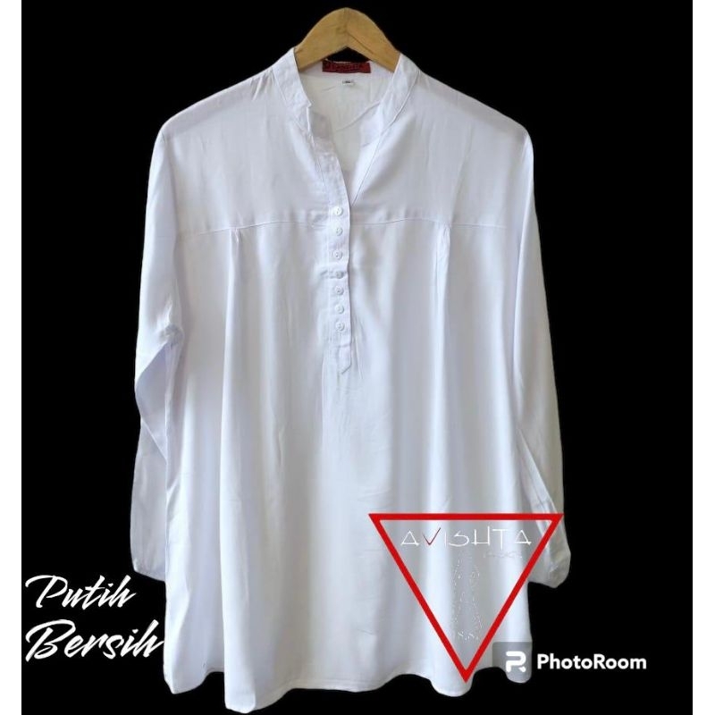 Blus polos rayon putih bersih Bloes polos rayon Blus polos jumbo lasenta Blus terlaris