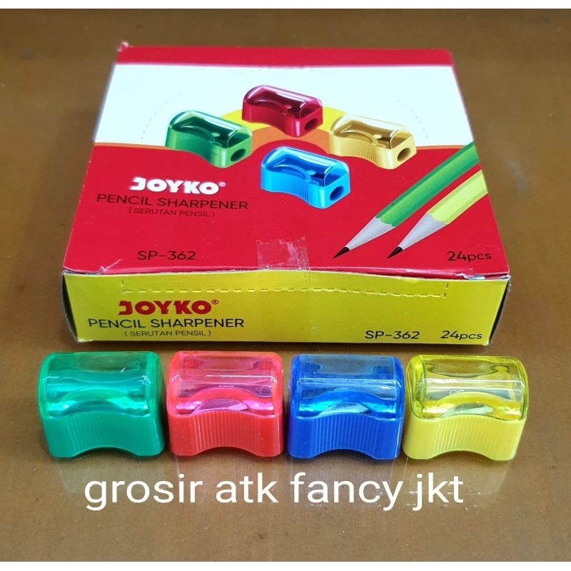 

( 24 buah ) SP 362 Rautan Joyko Serutan Kerikan Sharpener Pensil Joyko SP-362 warna roti SP362