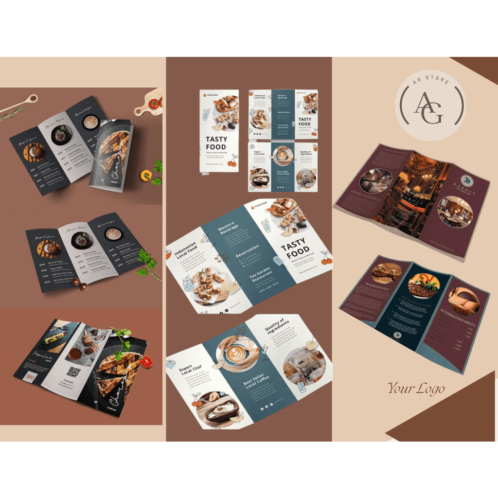 

Brosure Lipat Tiga Ak 210 gsm 260 gsm 300 gsm 400 gsm Cetak Logo Murah