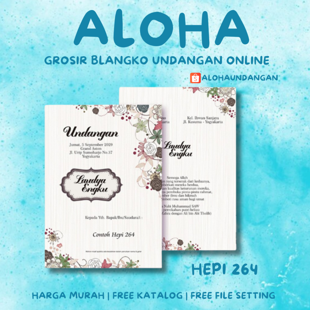 BLANGKO UNDANGAN NIKAH MURAH HEPI 264 | Aloha Undangan