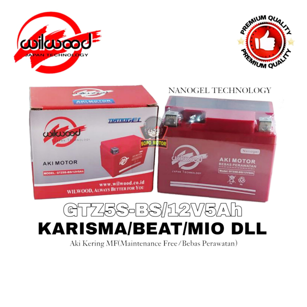 Aki kering karisma GTZ5S-BS/aki kering beat/aki kering mio/aki kering wilwood