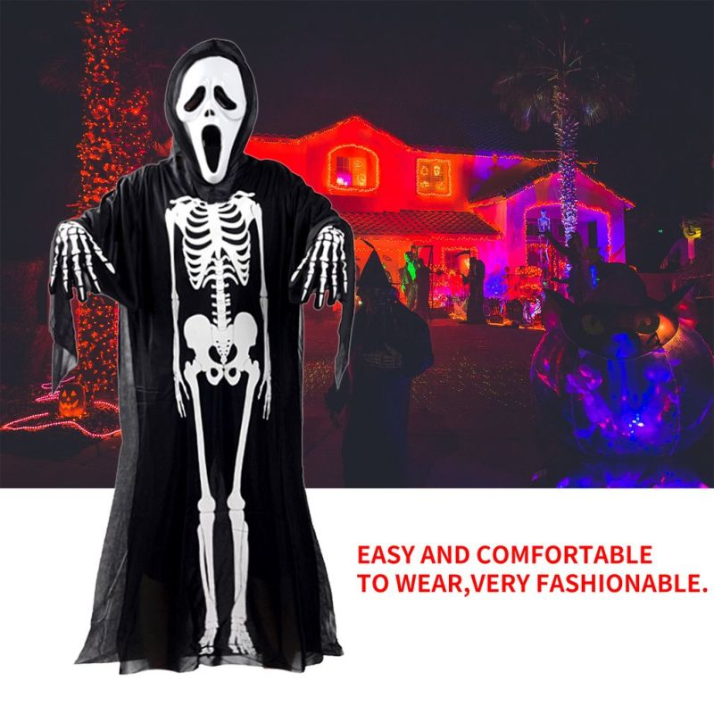 Kostum Tengkorak Anak Dewasa Baju Tengkorak Ghost Costume Horror Clothes Skull Ghost Costume Masquerade Skeleton Costume Suit