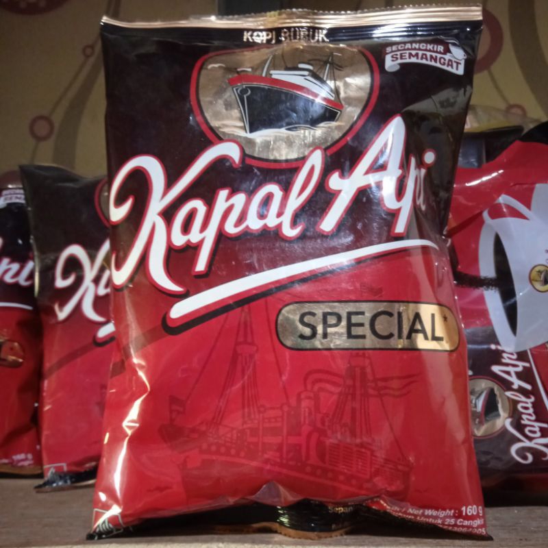 

Kopi bubuk kapal api spesial tanpa gula 160g