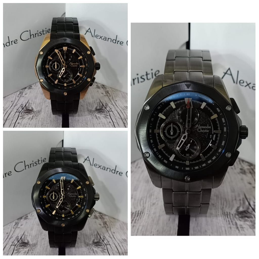Jam Pria Alexandre Christie AC6663 AC 6663 Rubber Strap Original Garansi Resmi Alexander Christie