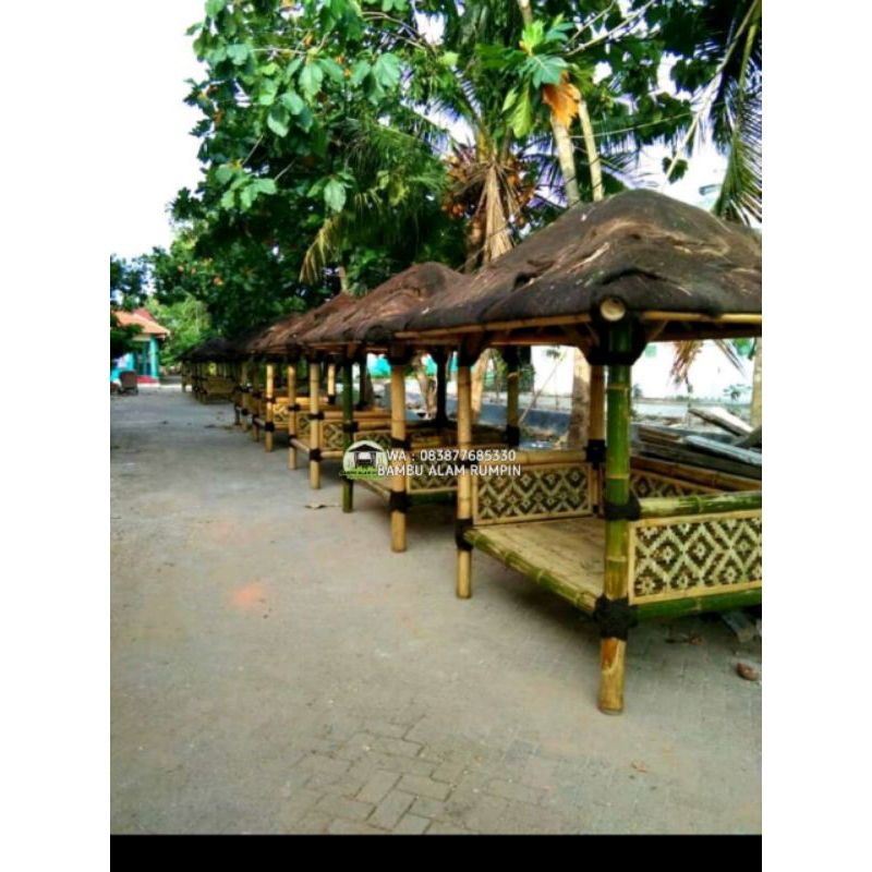 GAZEBO BAMBU MINIMALIS UKURAN 2X2M