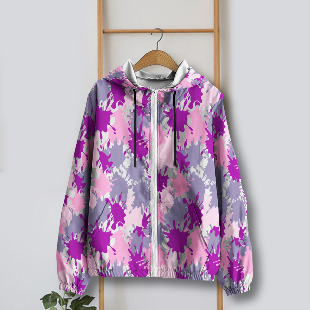 Jaket Parasut Wanita Printing Jumbo / jaket parasut Big Size / jaket parasut over size pria dan wani