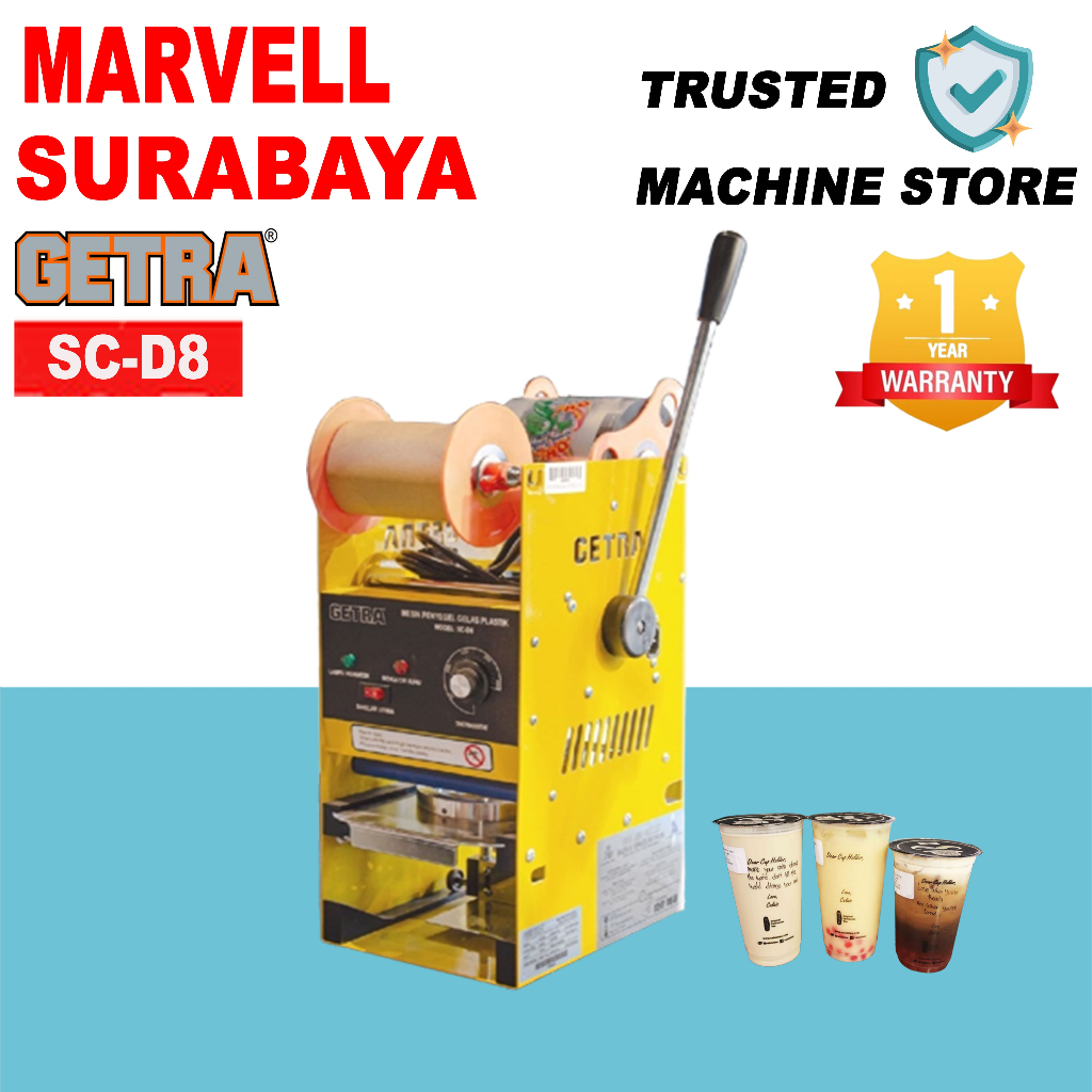 MANUAL CUP SEALER SC-D8 GETRA / MESIN PENYEGEL GELAS PLASTIK MANUAL
