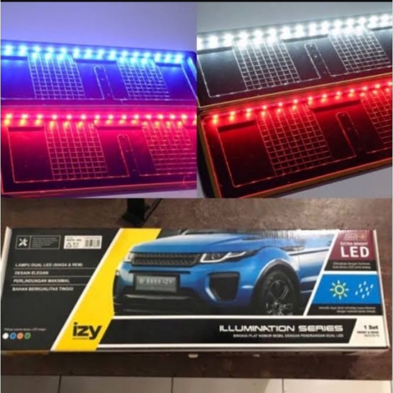 Tatakan Plat Izy Mobil Plus Led, Harga Sepasang