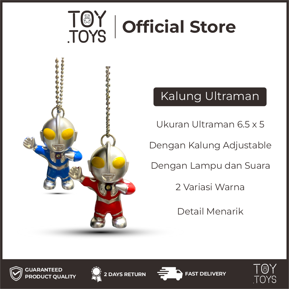 Aksesoris Kalung Superhero Ultraman dengan Lampu dan Suara Menarik Warna Warni Wibu Lovers Jepang Ma