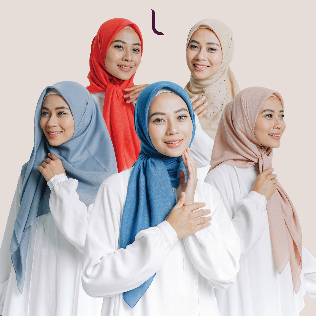 Elzatta Jilbab Segi Empat Scarf Polos Keisha Mahdiya
