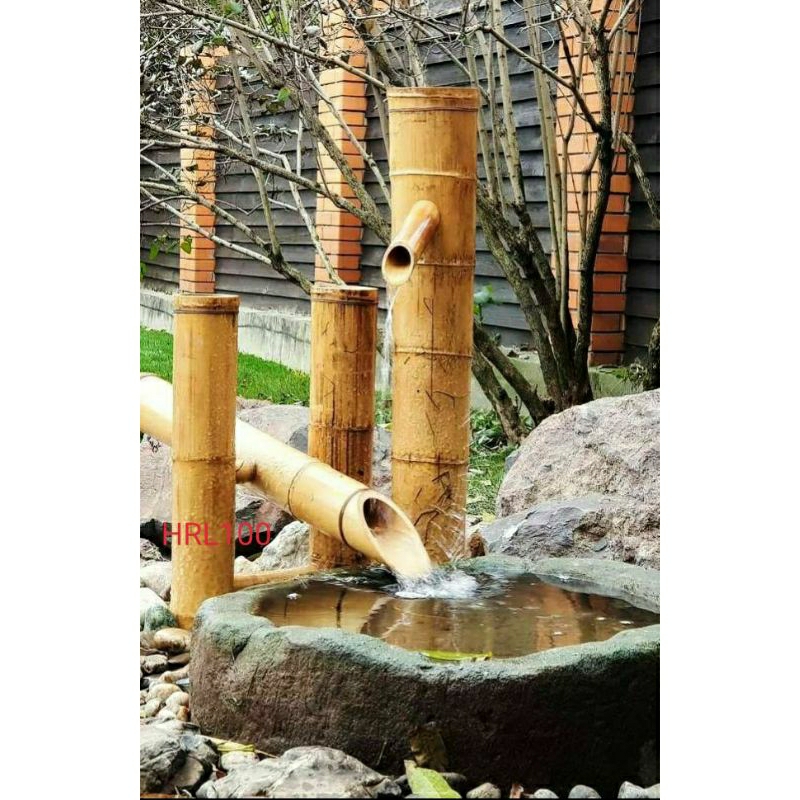 Pancuran air kolam bambu jungkat jungkit JUMBO ,pancuran bambu ,air mancur bambu dekorasi kolam ikan