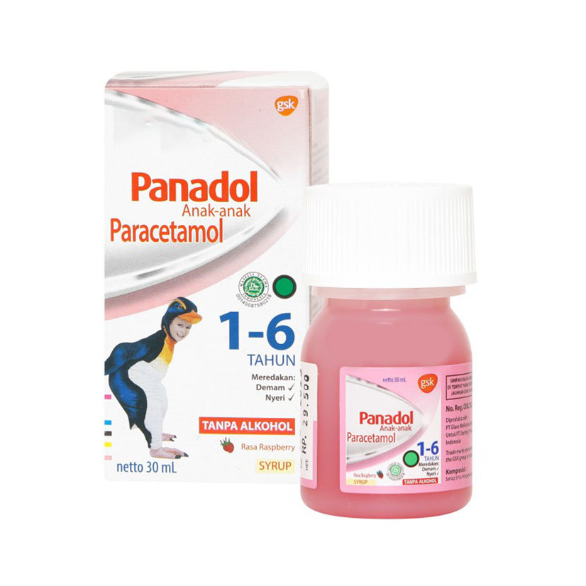 Panadol Anak 1-6 Tahun Sirup 30ml - Paracetamol / Obat Demam / Obat Sakit Kepala / Obat Sakit Gigi /