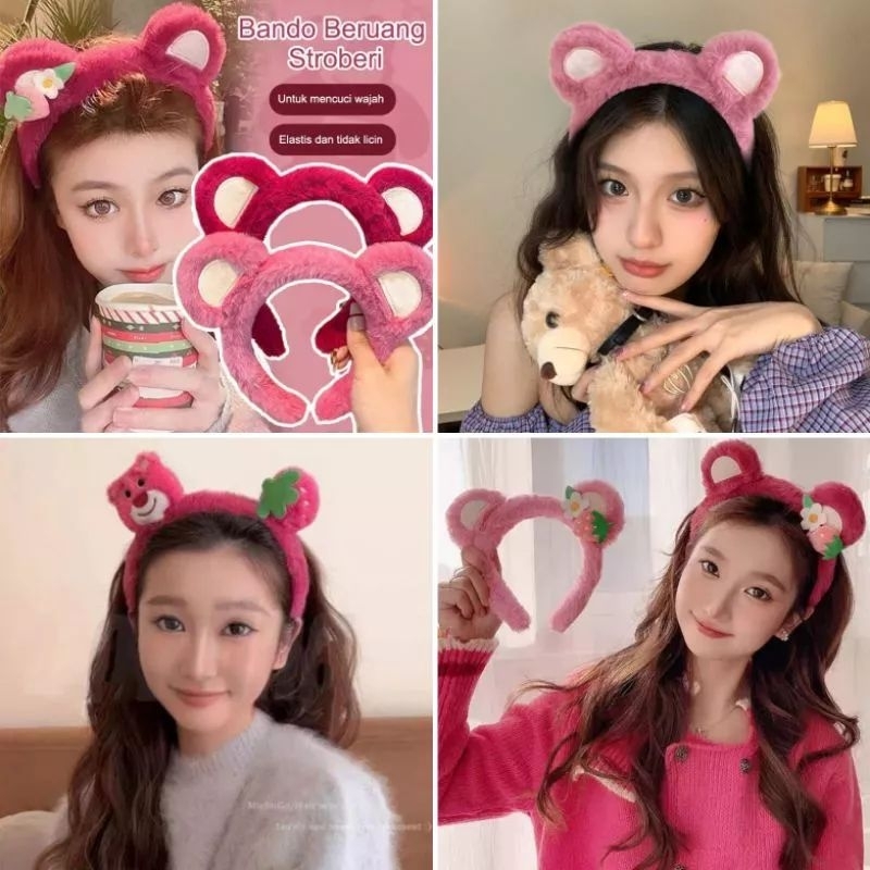 Bando Lucu Karakter Beruang | Bando Lotso Pink ToyS Story | Bando Motif Beruang Korean Style