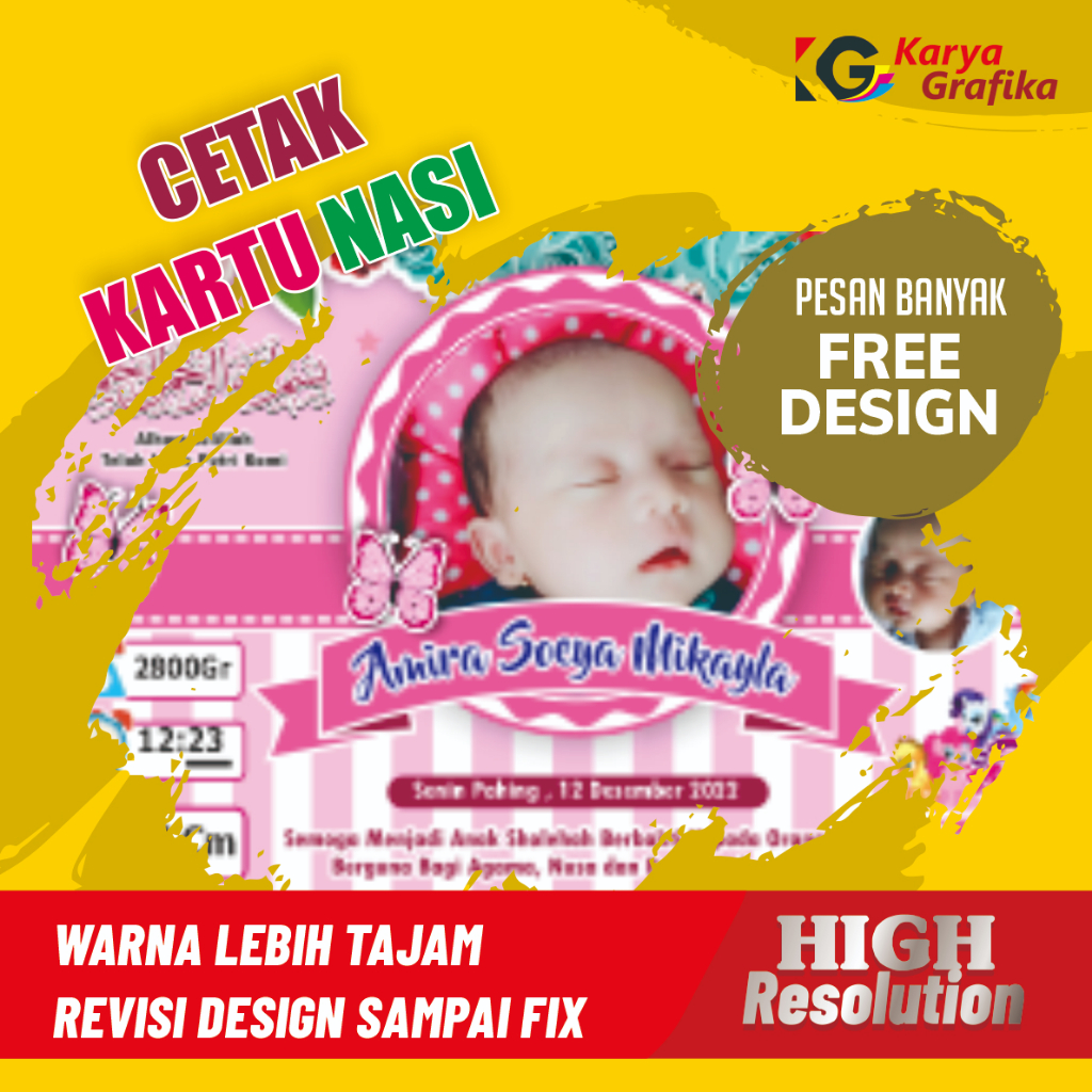 KARTU NASI/KARTU UNDANGAN HAJATAN/KARNAS BABY BIO/KARNAS DESIGN BAGUS/KARNAS BAYI