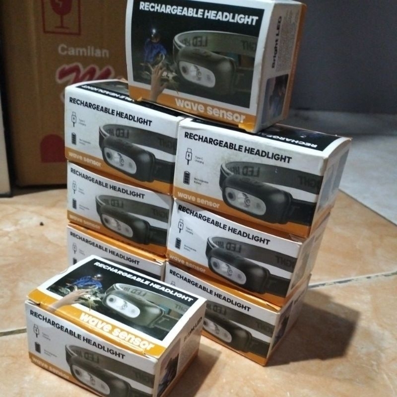 senter kepala led sensor gerak