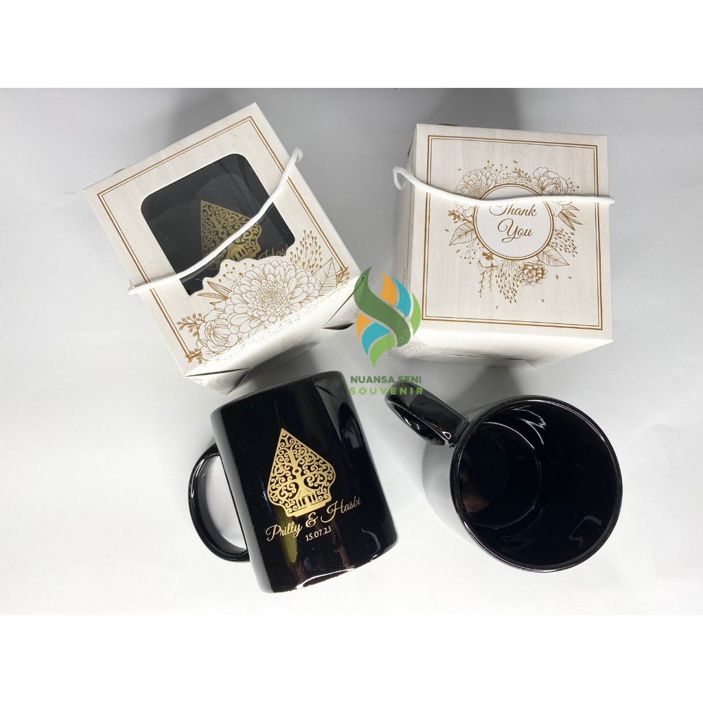 Souvenir Mug Keramik NK Cangkir Minum Kopi Gagang Porselen Gelas Minum Tea Keramik Cangkir Sablon
