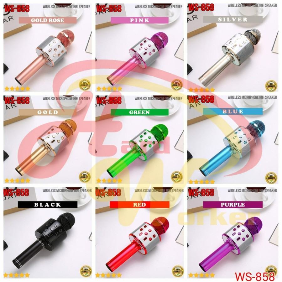 Mic Karaoke Mikrofon Wireless Bluetooth WSTER WS858 WS-858 Mic Smule