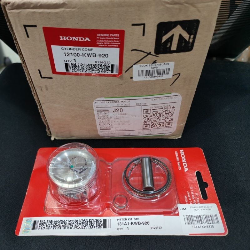 BLOK SEHER + PISTON KIT BLADE / REVO ABSOLUTE KWB ASLI ORIGINAL AHM 100%