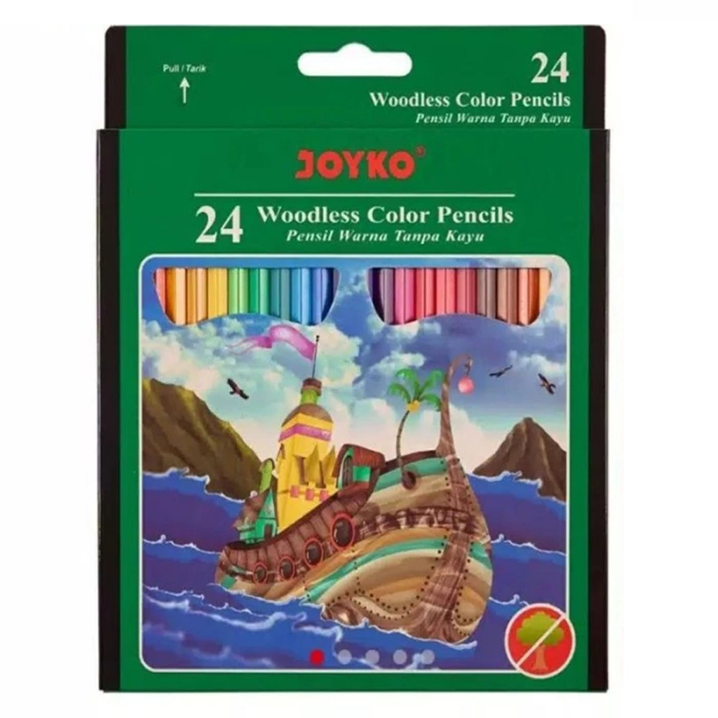 

Joyko Pensil Warna Joyko 24 Warna Panjang CP 104 Woodless Colour Pencil Color Pencil Pinsil Warna