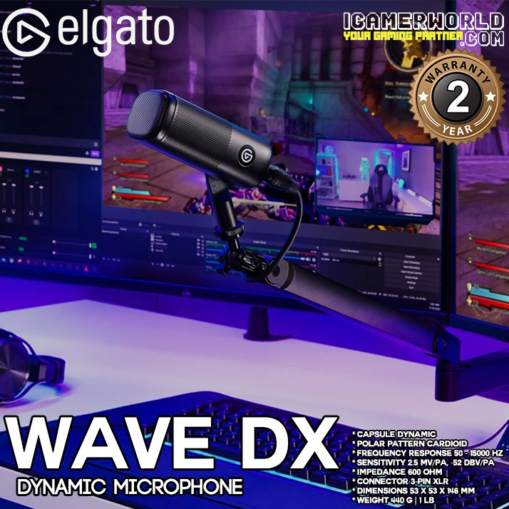 Elgato WAVE DX Dynamic XLR Gaming / Streaming / Podcast Microphone