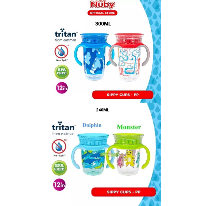 NUBY SMART 360 CUP / TEMPAT SNACK MAKANAN 300ML & 240ML
