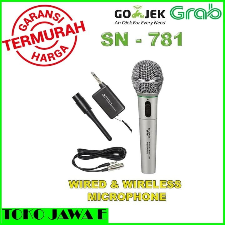 MIC SONY SN 781/MIC SONY M96 Mic Werles Tanpa Kabel SUARA EMPUK MANTAP JERNIH (Bisa Kabel Dan Werles