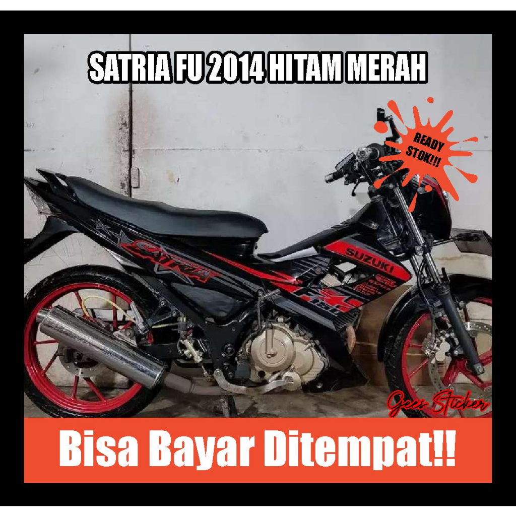 striping satria fu 2014 hitam merah