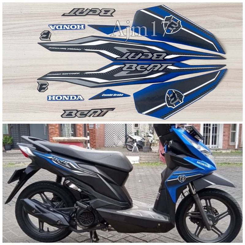 STIKER STRIPING BEAT ESP ISS 2019 BIRU HITAM
