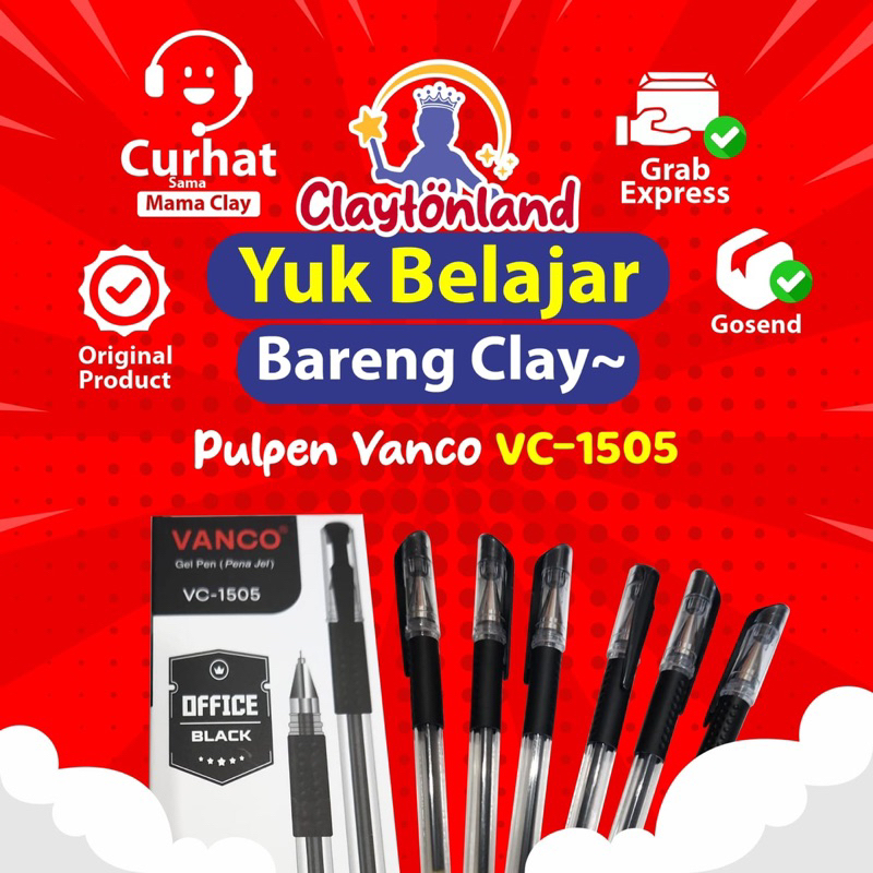 

(1Pack Isi 12pcs) Pen Gel Mini / Pulpen Gel / Ballpoint Gel Mini Vanco VC-1505